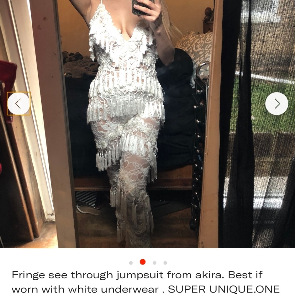 ISO Akira white fringe hey hey look jumpsuit